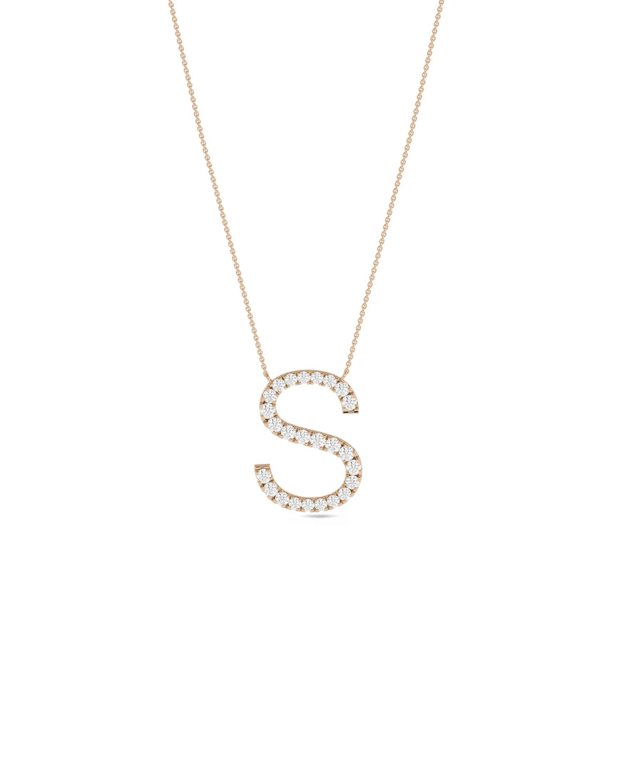 Rose gold Custom Diamond Letter Initial featuring brilliance