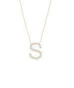 Custom Diamond Letter Initial yellow gold personalized sparkle