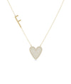 Diamond Sunken Heart Initial yellow gold romantic personalized