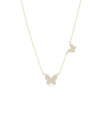 Diamond Pave Butterfly Necklace yellow gold transformation whimsical
