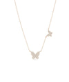 Rose gold Diamond Pave Butterfly Necklace featuring sparkle