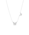 White gold Diamond Pave Butterfly Necklace delicate design