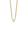 Curb Link Heart Solitaire yellow gold romantic classic