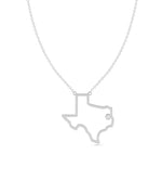 White gold States Outline Necklace cartographic design