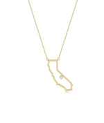 States Outline Necklace worn pendant display