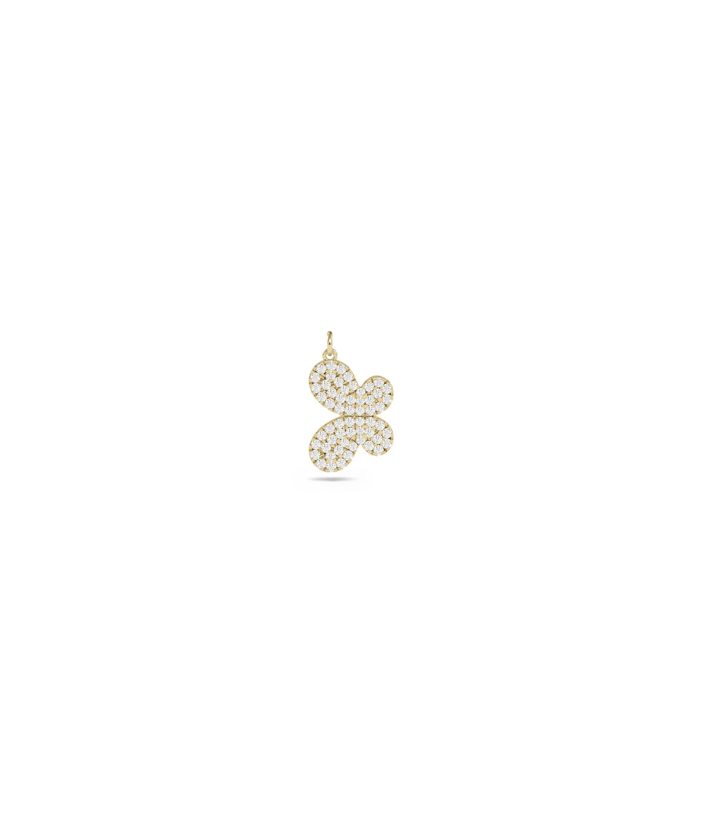 Diamond Butterfly Charm yellow gold transformation symbol