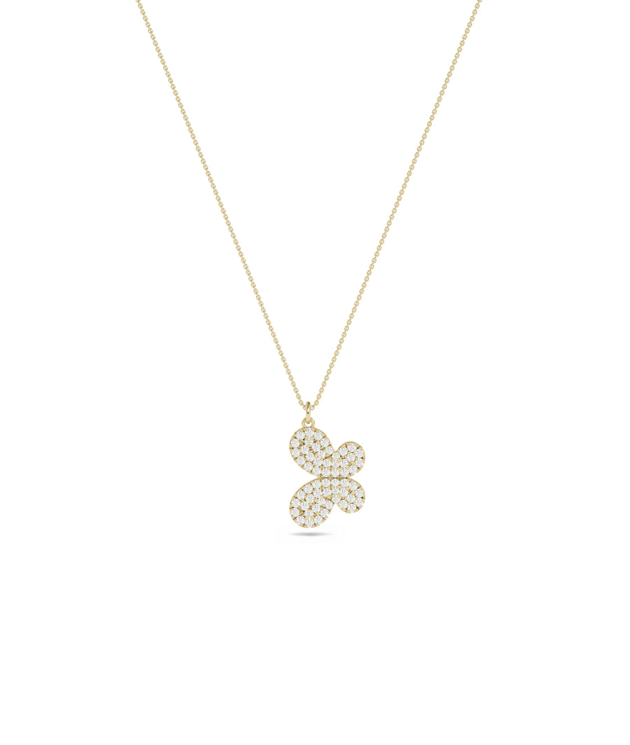 Butterfly wings detail diamonds 0.36 ctw 14.50mm close-up