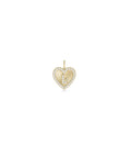 Diamond Fluted Initial Charm with Heart Solitaire