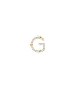 Diamond Pave Initial with Gold Heart Charm in yellow gold showing dual design