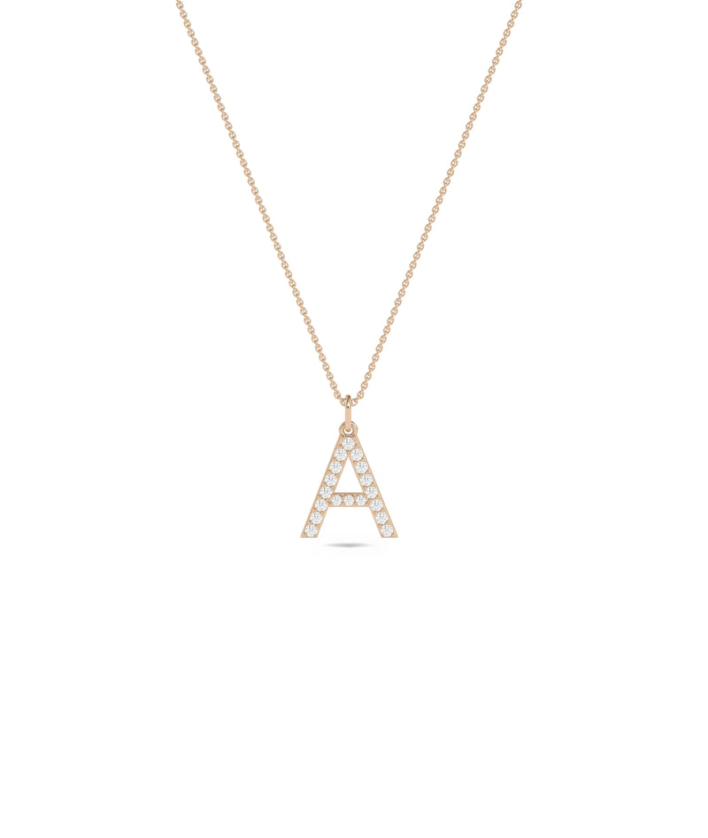Diamond Pave Initial Charm in rose gold highlighting personalized warm tones