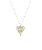 Close-up of Diamond Pave Heart Charm pav setting diamond density