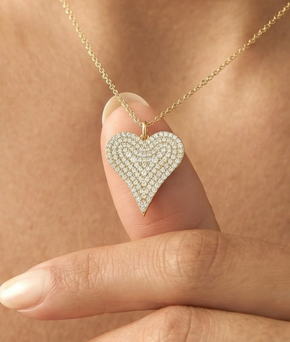 Pave Diamond Heart Charm