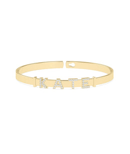 Custom Name Buckle Bangle - 79e | Everyday 14K Gold Jewelry
