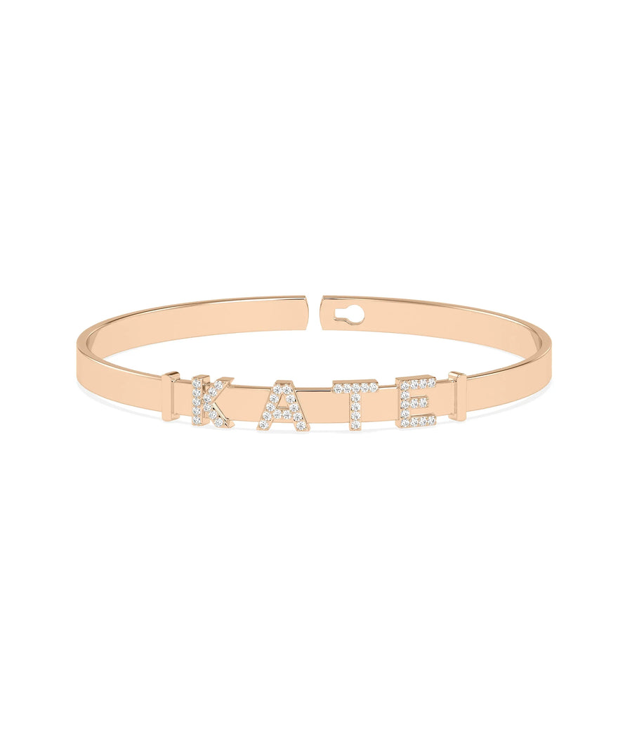 Custom Name Buckle Bangle - 79e | Everyday 14K Gold Jewelry