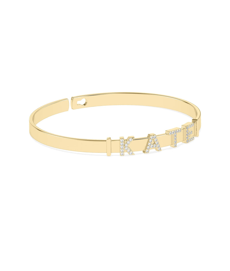 Custom Name Buckle Bangle - 79e | Everyday 14K Gold Jewelry