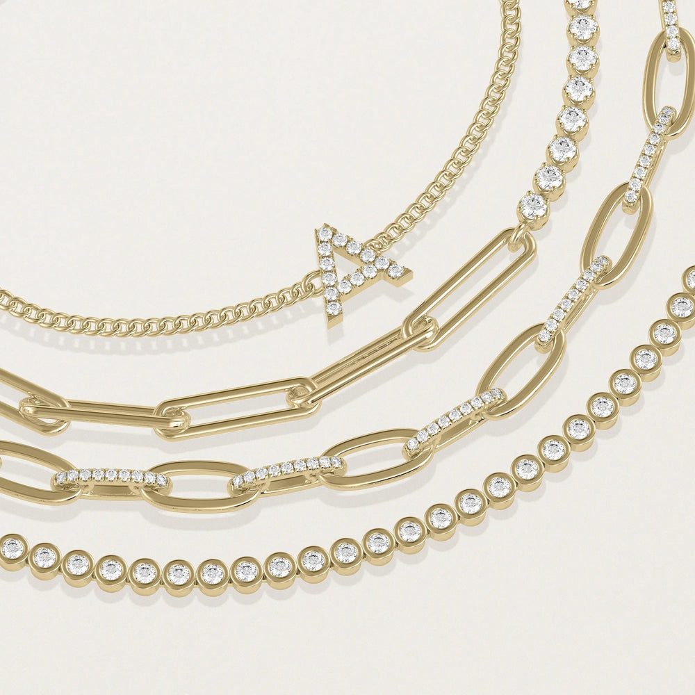 Diamond Paper Clip Bracelet - 79e | Everyday 14K Gold Jewelry