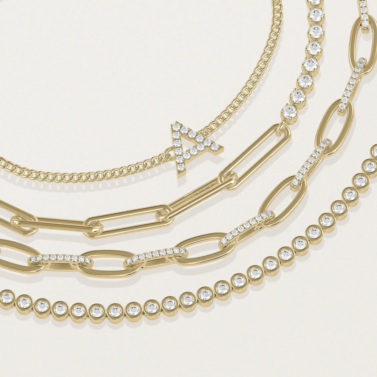 Diamond Paper Clip Bracelet - 79e | Everyday 14K Gold Jewelry