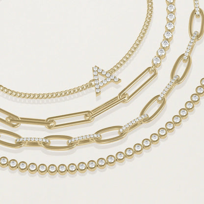 Diamond Paper Clip Bracelet - 79e | Everyday 14K Gold Jewelry