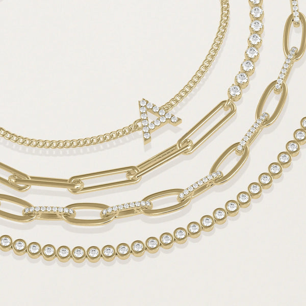 Diamond Paper Clip Bracelet - 79e | Everyday 14K Gold Jewelry alternate view