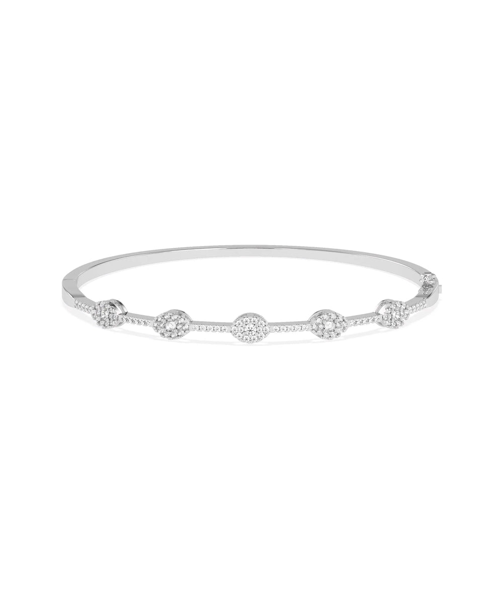 Diamond Station Bangle - 79e | Everyday 14K Gold Jewelry