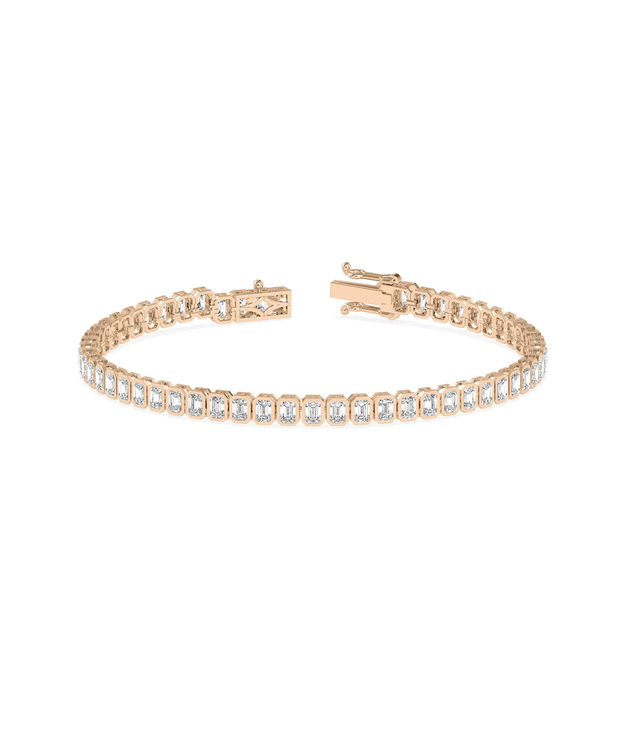 Diamond Emerald Cut Straight Line Bracelet - 79e | Everyday 14K Gold Jewelry
