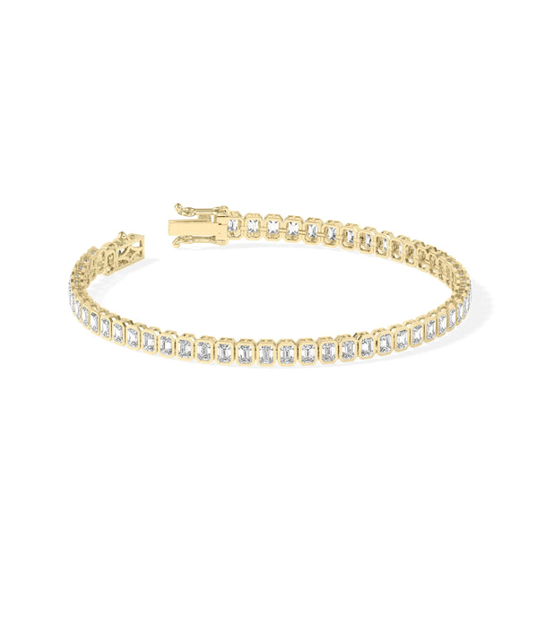Diamond Emerald Cut Straight Line Bracelet - 79e | Everyday 14K Gold Jewelry alternate view
