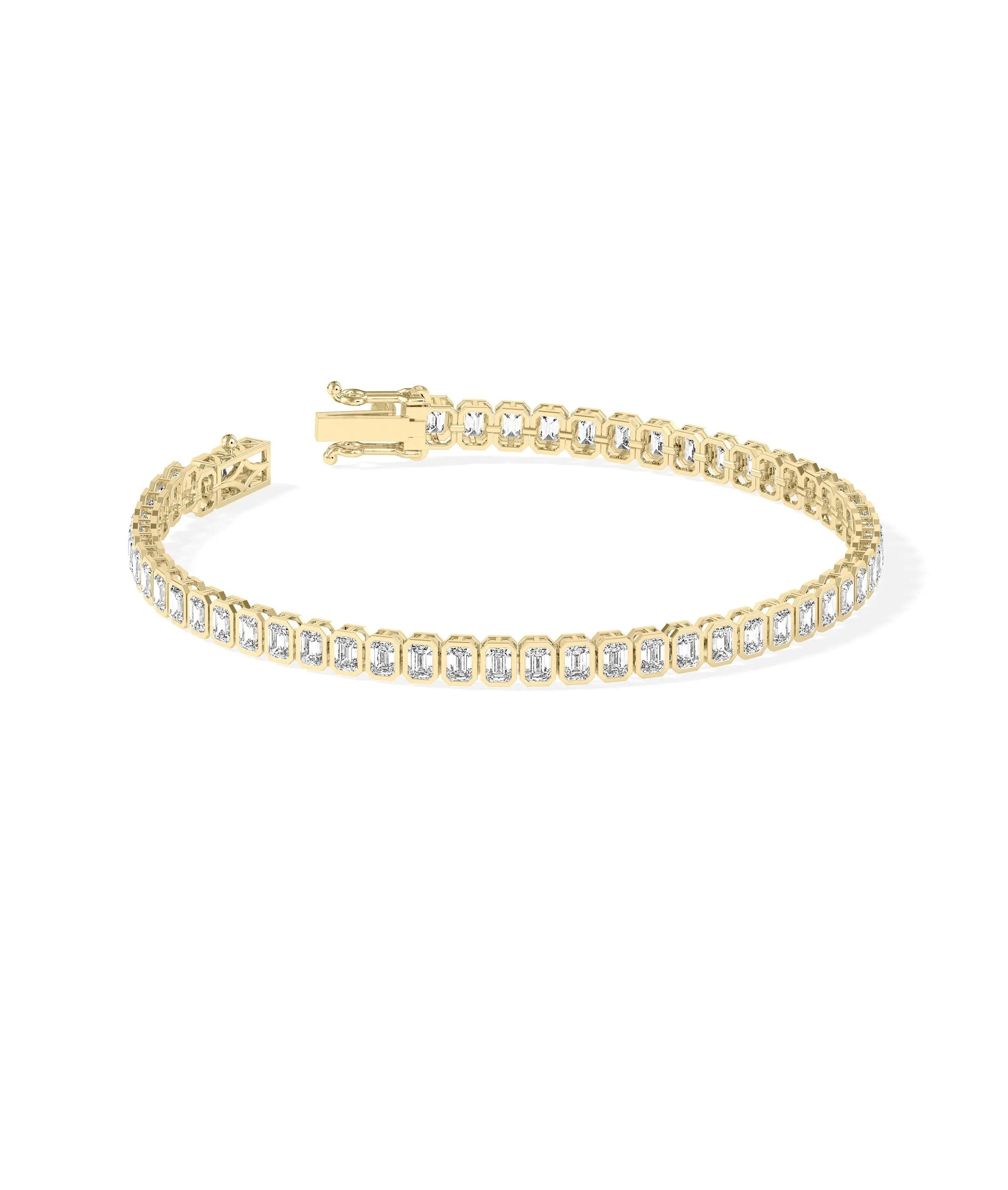 Diamond Emerald Cut Straight Line Bracelet - 79e | Everyday 14K Gold Jewelry