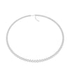 Graduating Diamond Bezel Necklace in white gold displaying modern bezel design