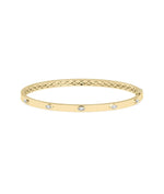 Diamond Station Bangle - 79e | Everyday 14K Gold Jewelry