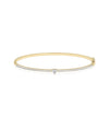 Straight Line Diamond Bangle with Solitaire - 79e | Everyday 14K Gold Jewelry