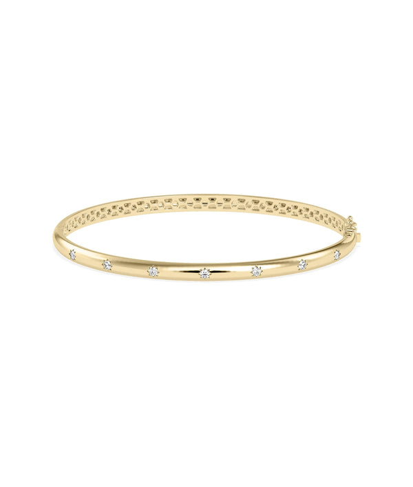 Diamond Curved Bangle - 79e | Everyday 14K Gold Jewelry