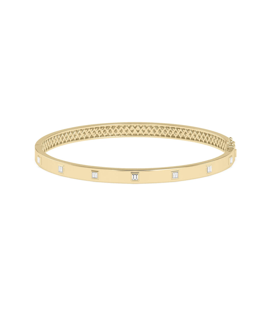 Diamond Station Bangle - 79e | Everyday 14K Gold Jewelry