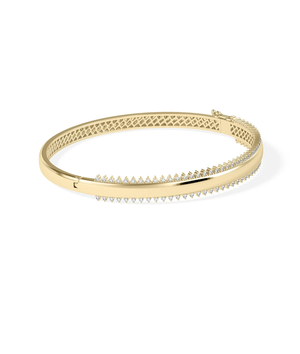 Diamond Studded Bangle - 79e | Everyday 14K Gold Jewelry