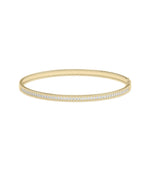 Diamond Beaded Channel Design Bangle - 79e | Everyday 14K Gold Jewelry
