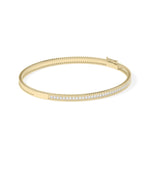 Diamond Beaded Channel Design Bangle - 79e | Everyday 14K Gold Jewelry