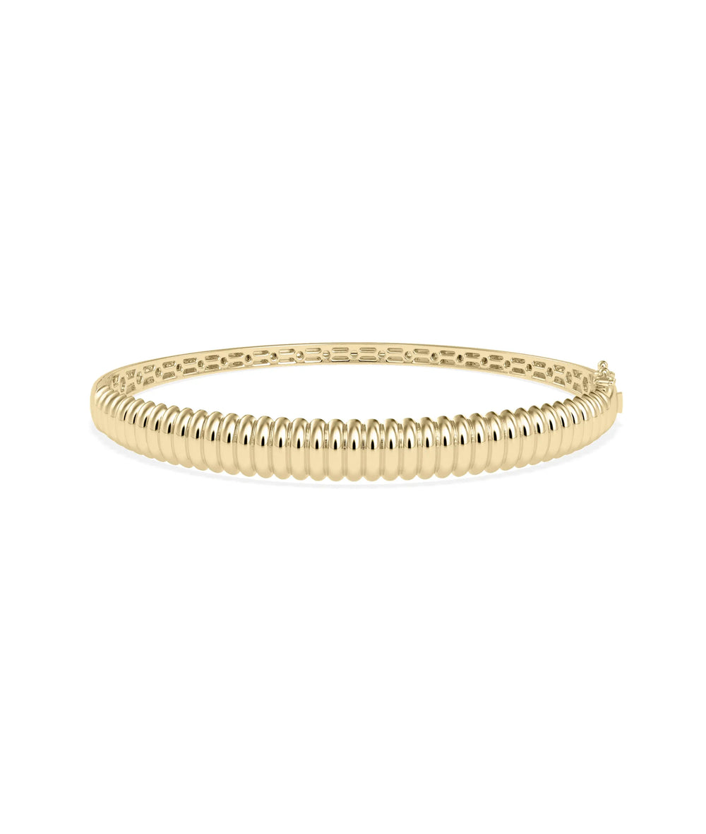 Fluted Dome Gold Bangle - 79e | Everyday 14K Gold Jewelry