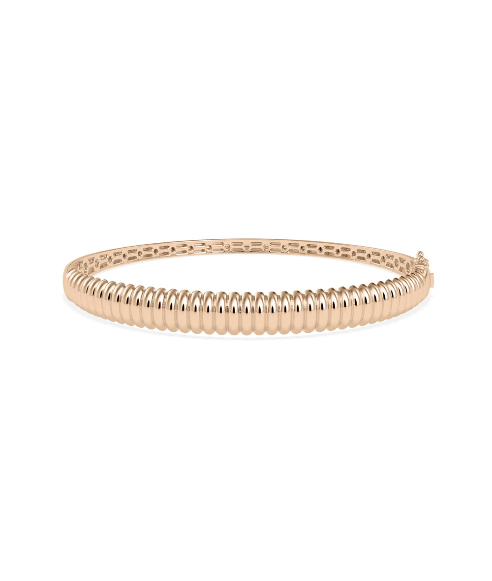 Fluted Dome Gold Bangle - 79e | Everyday 14K Gold Jewelry