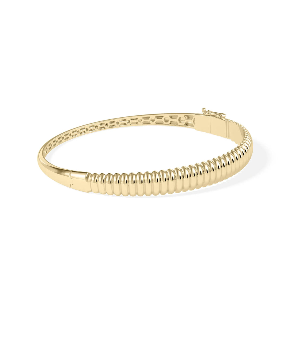 Fluted Dome Gold Bangle - 79e | Everyday 14K Gold Jewelry