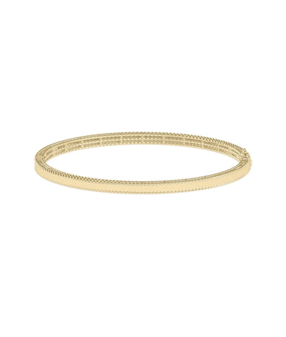 Flat Gold Bangle with Rope Edges - 79e | Everyday 14K Gold Jewelry