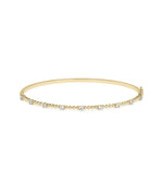 Diamond Station Beaded Bangle - 79e | Everyday 14K Gold Jewelry