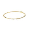 Diamond Station Beaded Bangle - 79e | Everyday 14K Gold Jewelry