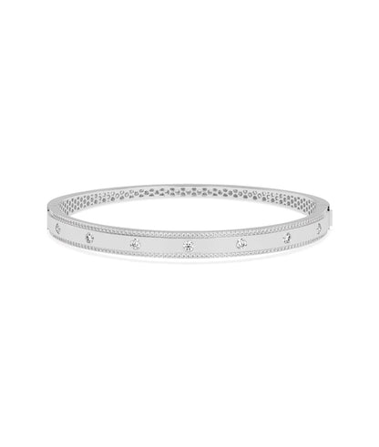 Diamond Station Bangle - 79e | Everyday 14K Gold Jewelry