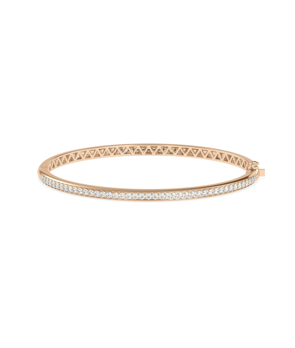 Diamond Straight Line Bangle - 79e | Everyday 14K Gold Jewelry