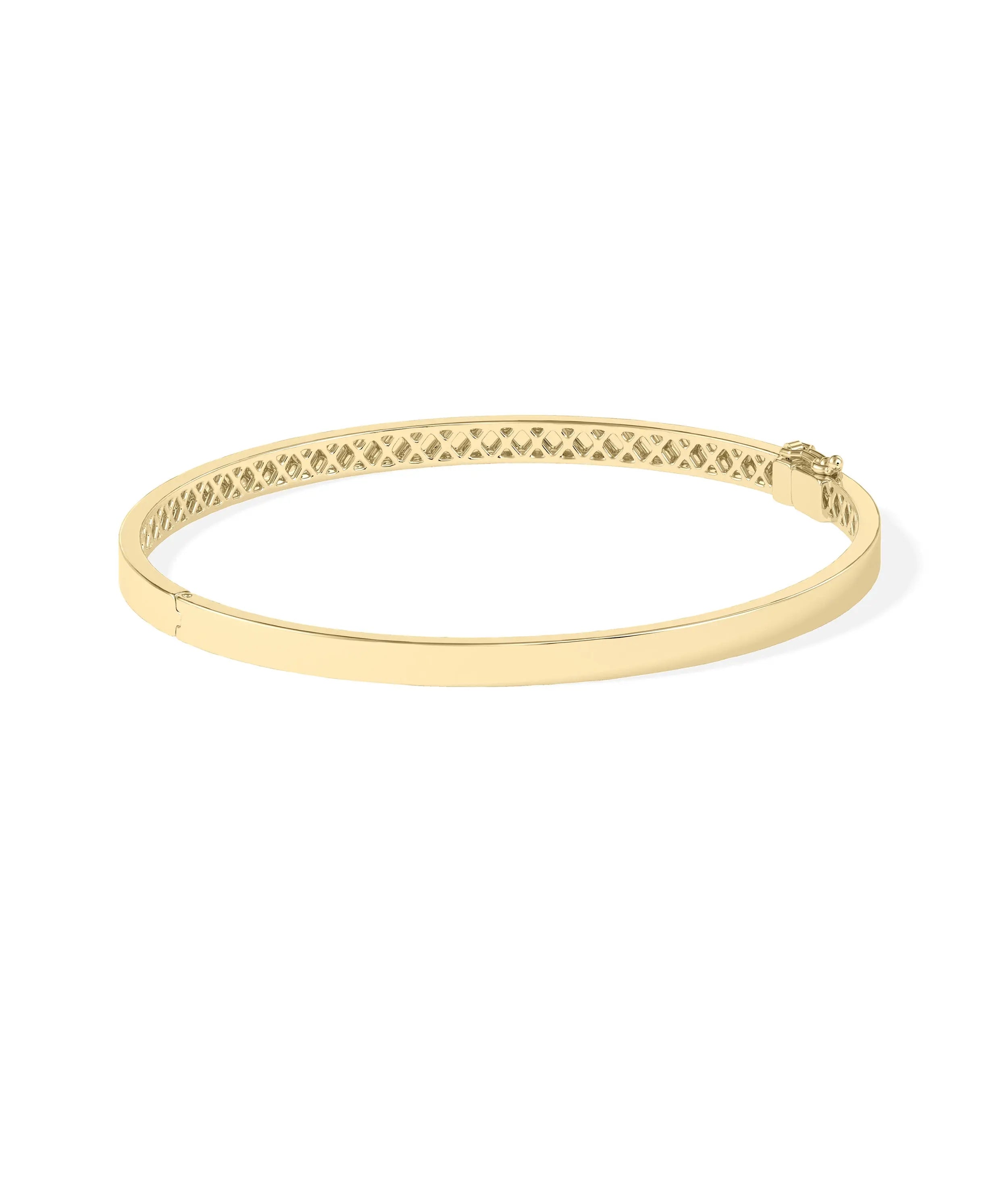 Flat Gold Bangle - 79e | Everyday 14K Gold Jewelry