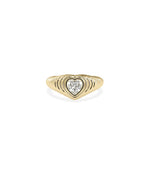 Birthstone Heart Fluted Ring - 79e | Everyday 14K Gold Jewelry
