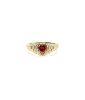Fluted Heart Solitaire Ring