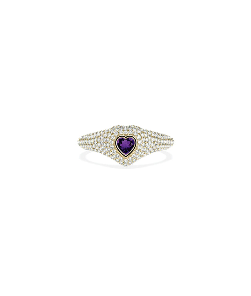 Birthstone and Diamond Heart Ring - 79e | Everyday 14K Gold Jewelry