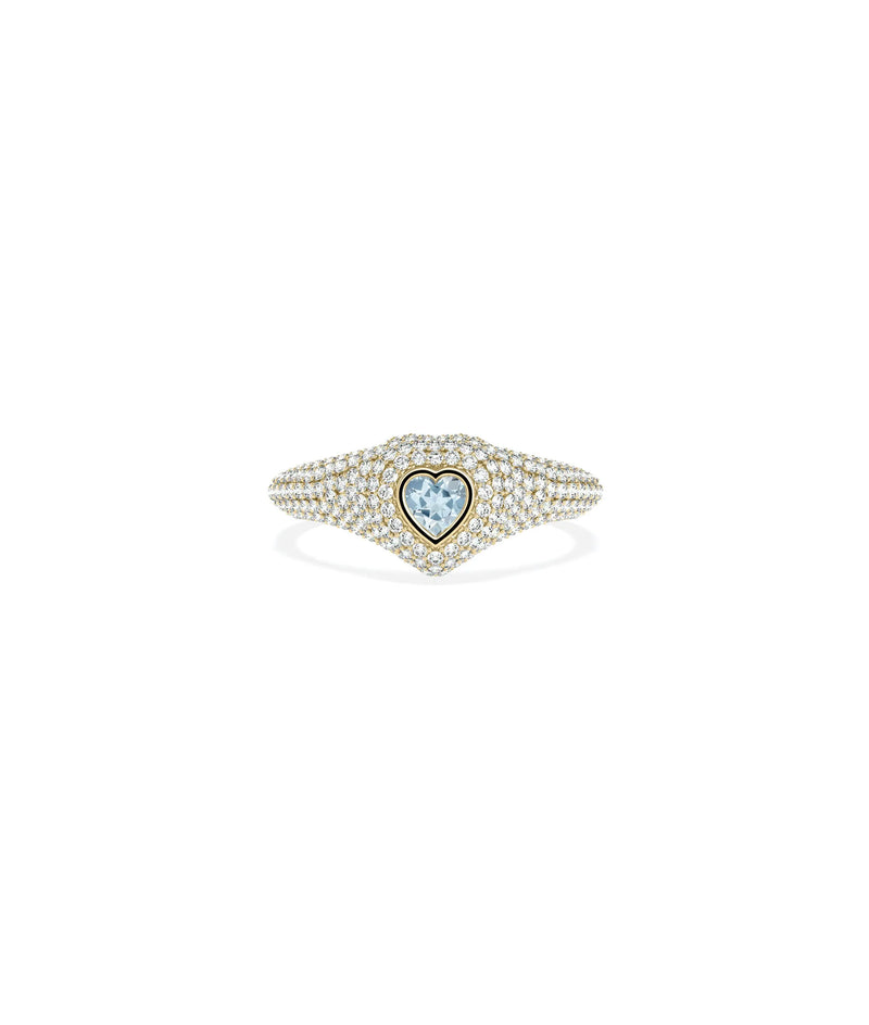 Birthstone and Diamond Heart Ring - 79e | Everyday 14K Gold Jewelry