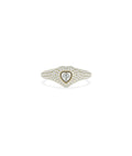 Heart Solitaire Pav Ring