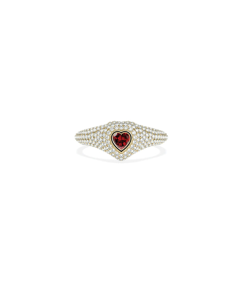 Birthstone and Diamond Heart Ring - 79e | Everyday 14K Gold Jewelry